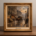 19th-century Parisian street scene in frame