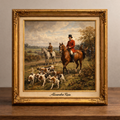 19th-century hunting scene in autumn