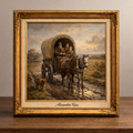 A family on a wagon journey