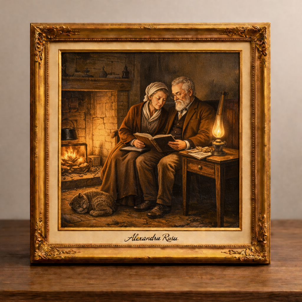 Intimate evening by the fire