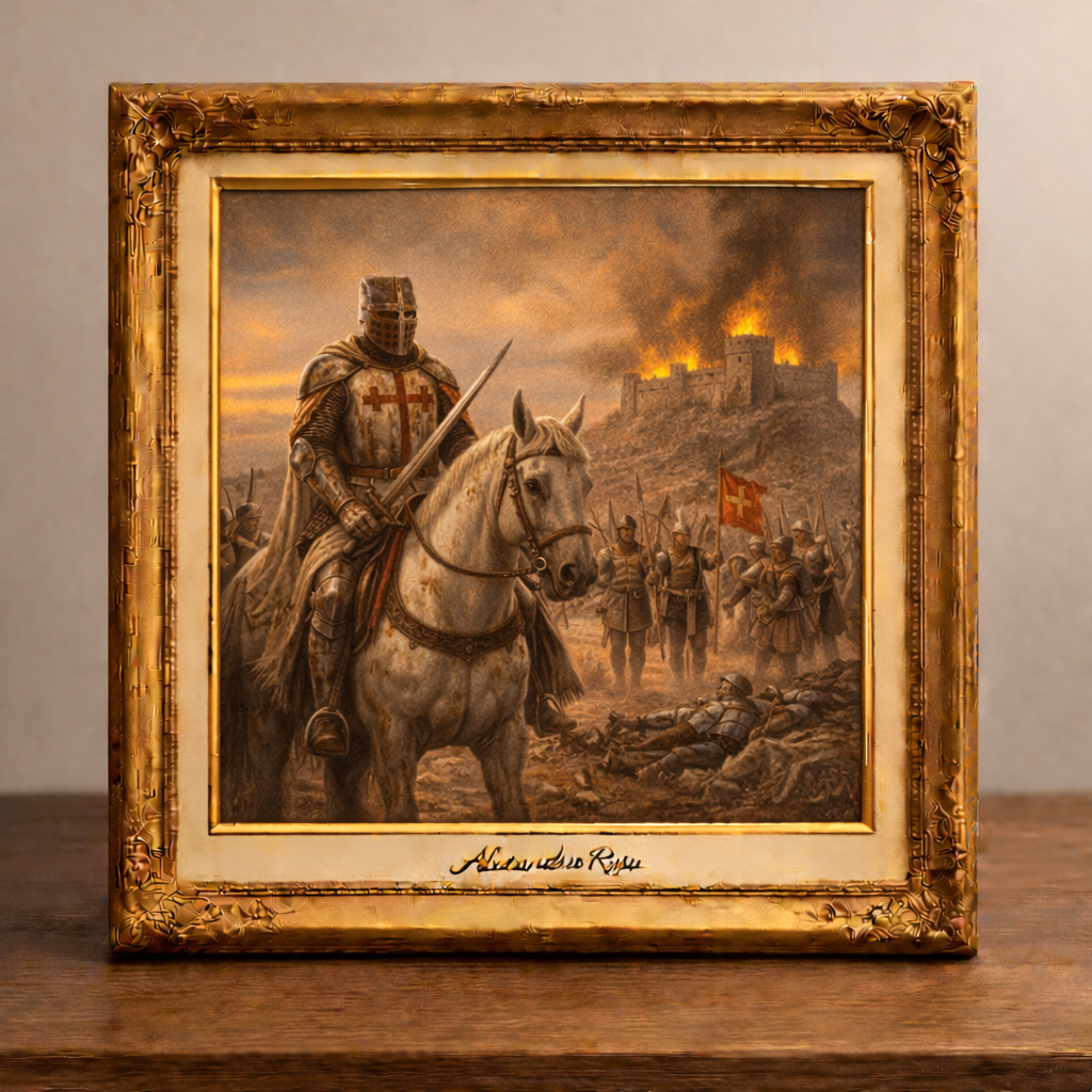 Le chevalier et l'armure en flammes