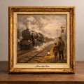 Locomotive in the morning mist