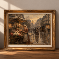 Parisian street scene in soft light
