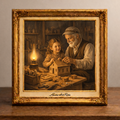 Père et fille dans l'atelier
