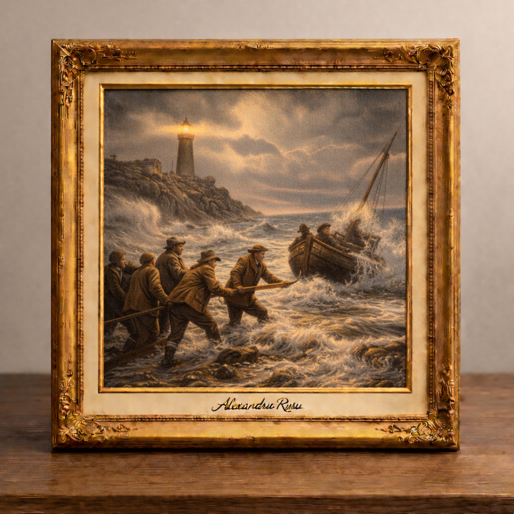 Tempête nocturne et lutte des pêcheurs