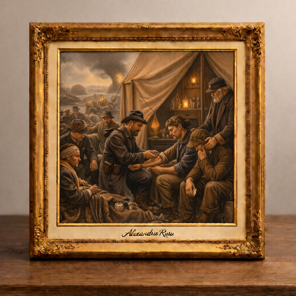 Wounded soldiers and medical care during war